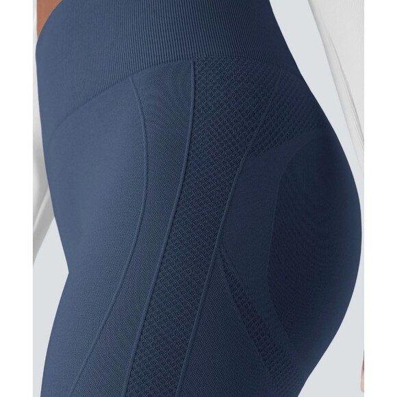 HALARA Pants - Halara Seamless Flow Scrunch Butt Lift Active Yoga Leggings Navy Size Small